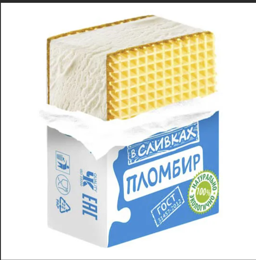Брикет Дело в сливках пломбир ванильный 15% в пергаменте 90г, 32 (Новосибхолод) без ЗМЖ ЗГ (19.03.2025-20.03.2027)