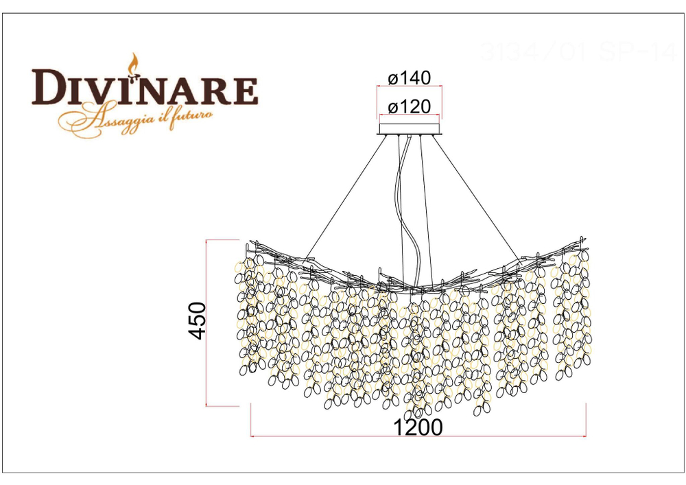 Подвесная люстра Divinare SALICE 3134/01 SP-14