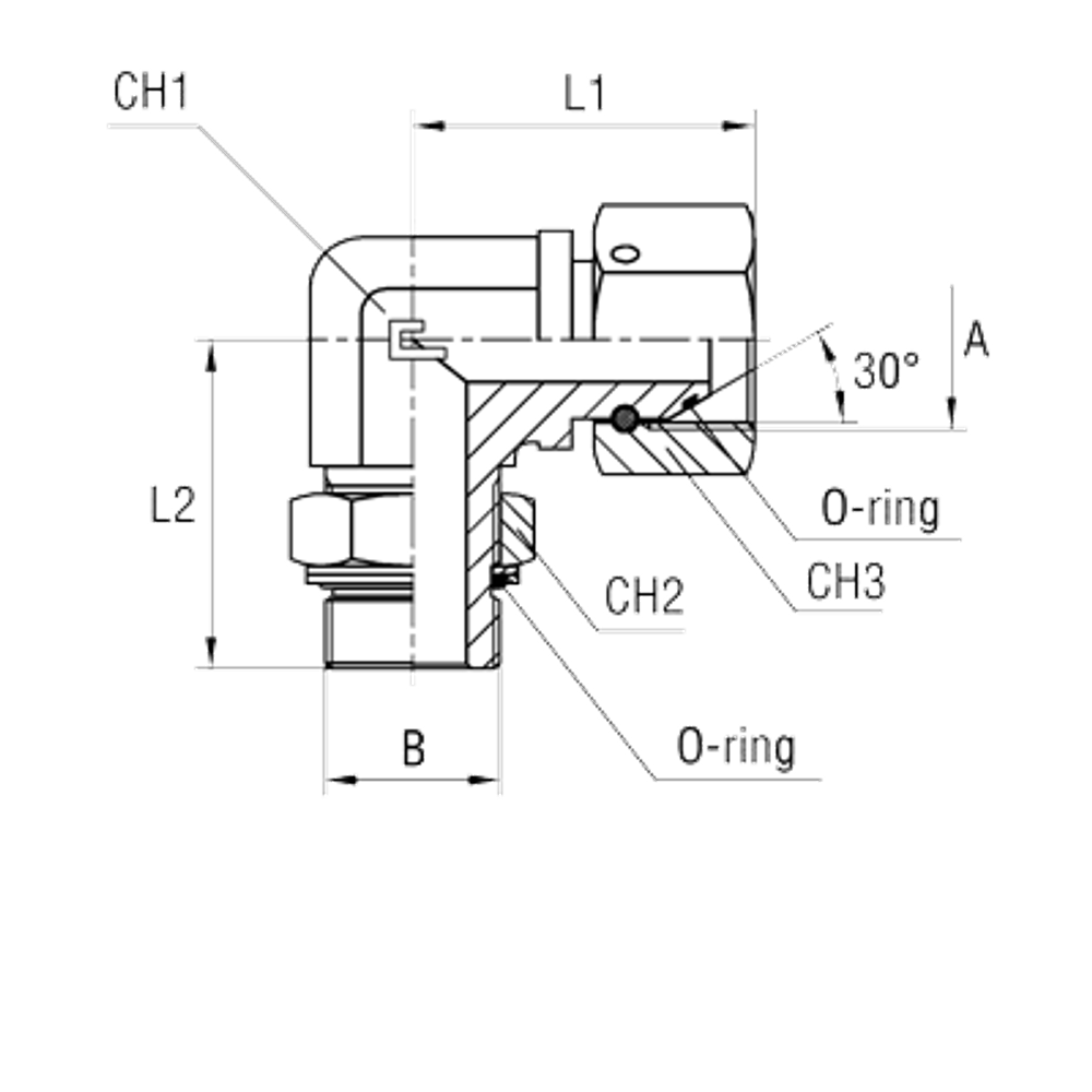 Соединение FRN90 BSP 3/8 - BSP 1/4