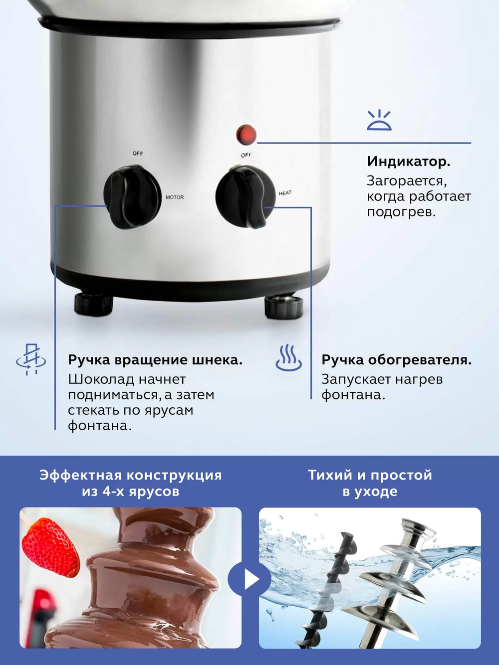 Фонтан для шоколада GASTRORAG CF20C 4 яруса