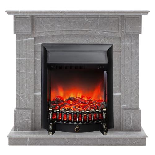 Каминокомплект Real Flame Andrea STD GR с очагом Fobos Lux Black (без пульта)