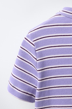 ZARA - FRUIT OF THE LOOM™ ФУТБОЛКА В ПОЛОСКУ, ФИОЛЕТОВЫЙ