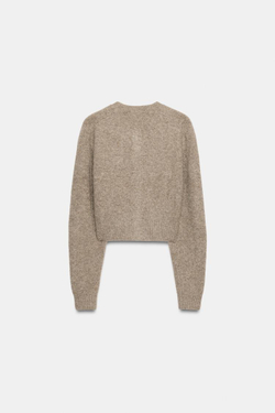 ZARA КАРДИГАН ИЗ МЯГКОГО ТРИКОТАЖА, НЕЖНО-КОРИЧНЕВЫЙ МЕТАЛЛИК