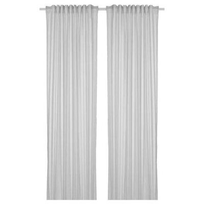 Шторы IKEA BYMOTT, 120х250 см, белые в светло-серую полоску 2 шт. (из Финляндии)