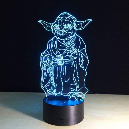3D лампа Звёздные войны, Star Wars. Йода, Yoda