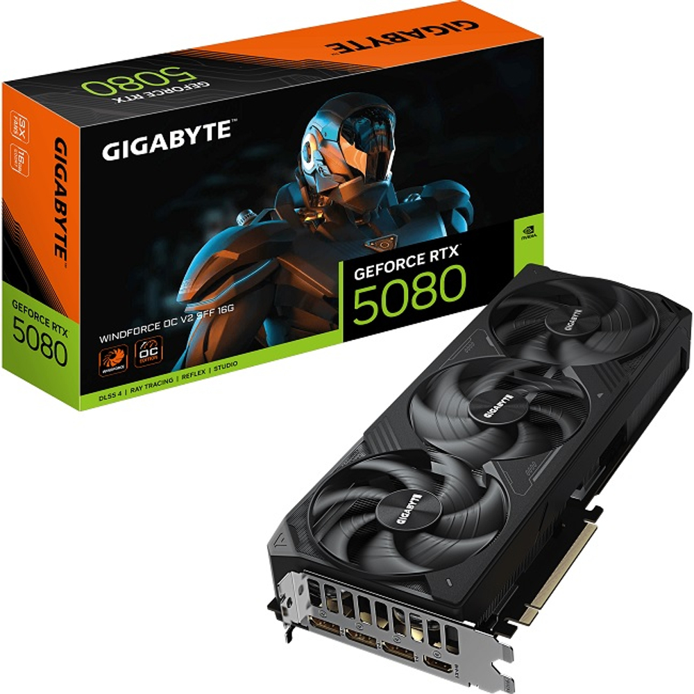 Видеокарта GIGABYTE GeForce RTX 5080 WINDFORCE OC V2 SFF 16GB (GV-N5080WF3OCV2-16GD)