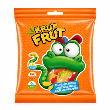 «KrutFrut», мармелад жевательный в виде забавных змеек, 70 г