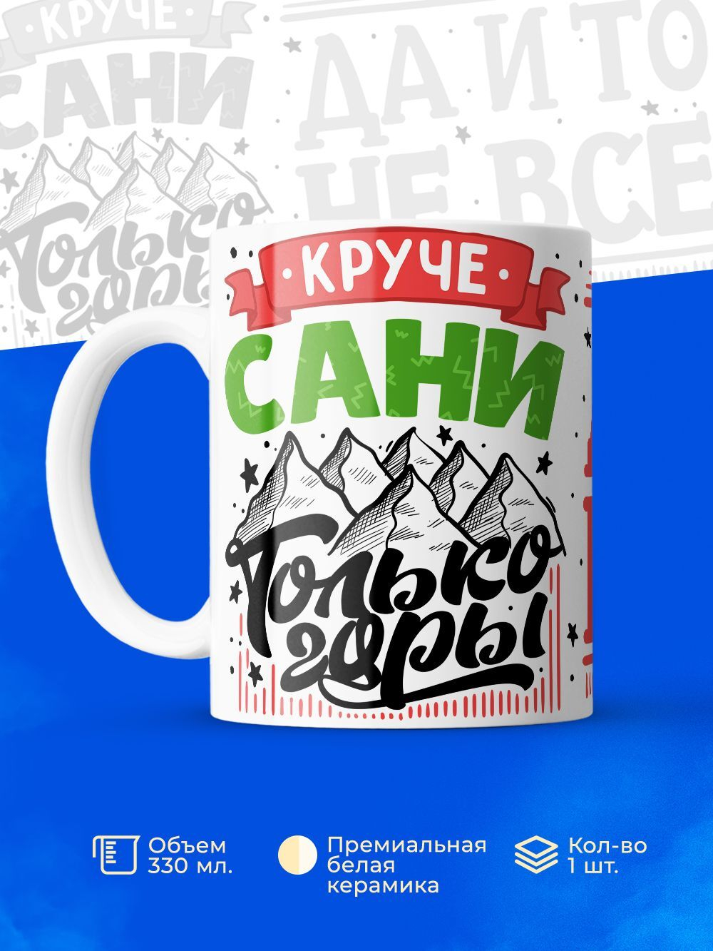 Кружка с именем Александр, 330мл, 1шт