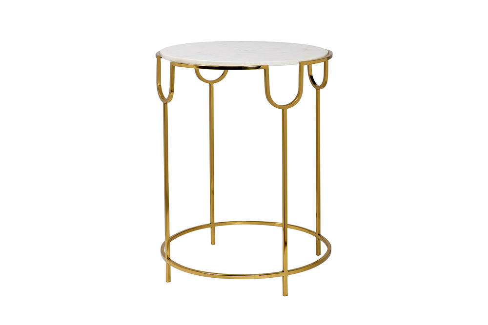 Стол журнальный Garda Decor с мраморной столешницей d45*60 см