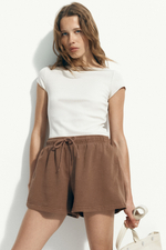 Шорты из толстовочной ткани со стяжкой - H&M
