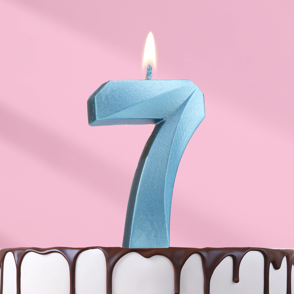 Свеча тортовая цифра Голубая 7