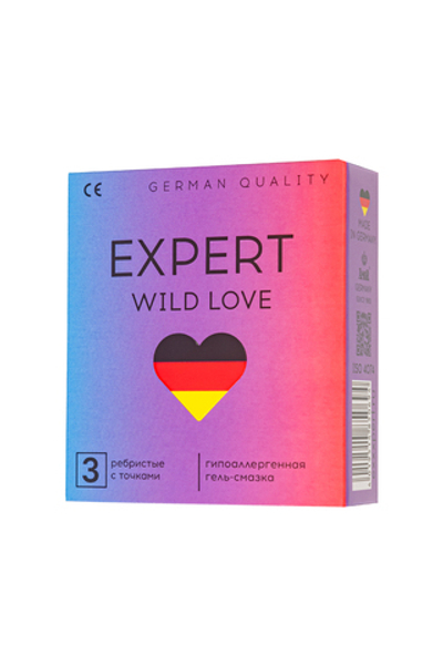 Презервативы Expert Wild Love ребристые с точками №3