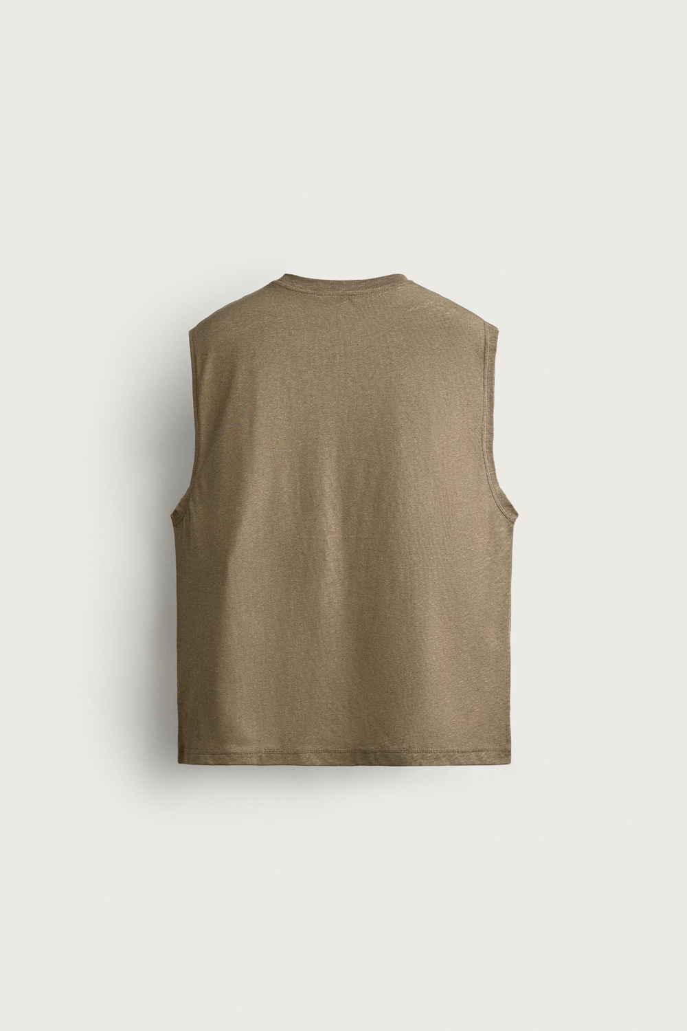 ФУТБОЛКА БЕЗ РУКАВОВ RELAXED FIT ИЗ ХЛОПКА И ЛЬНА — ZARA
