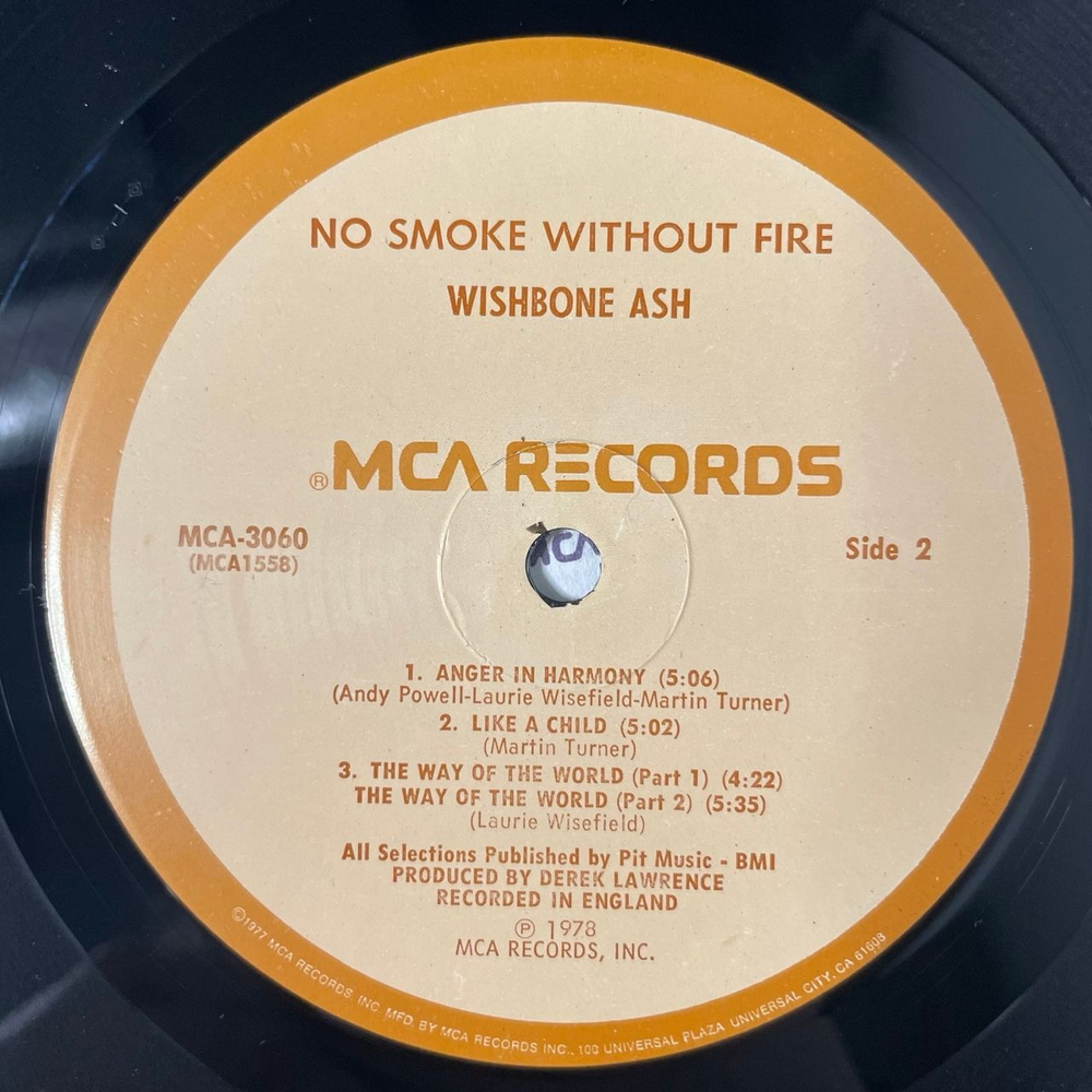 Винтажная виниловая пластинка LP Wishbone Ash No Smoke Without Fire (США 1978)