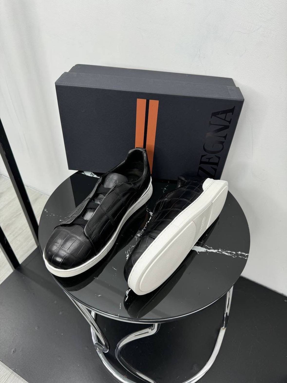 Кеды Ermenegildo Zegna из кожи крокодила