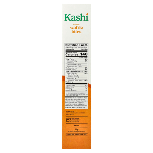 Kashi, вафельные хлопья Bites, кленовый вкус, 360 г (12,7 унции)