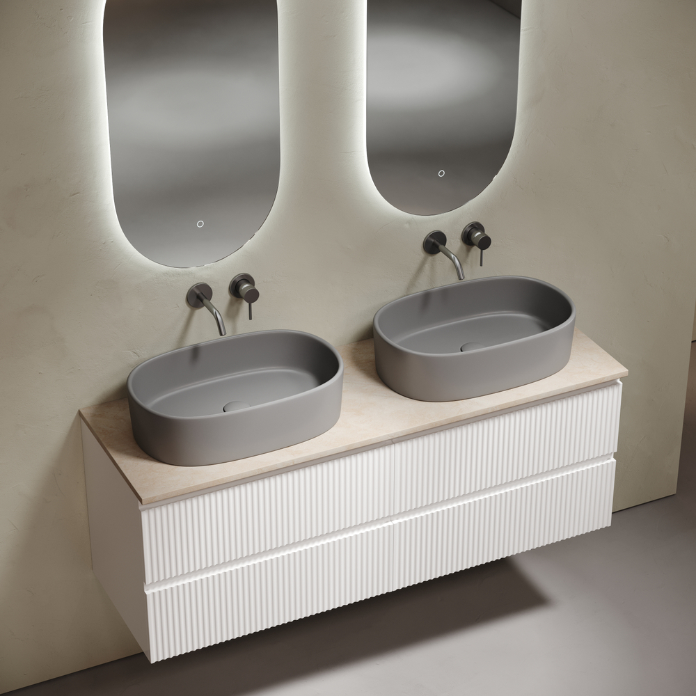 Sancos Столешница для ванной комнаты из керамогранита SANCOS Kreman 1400х460 без отверстия под смеситель, арт.TT140A2