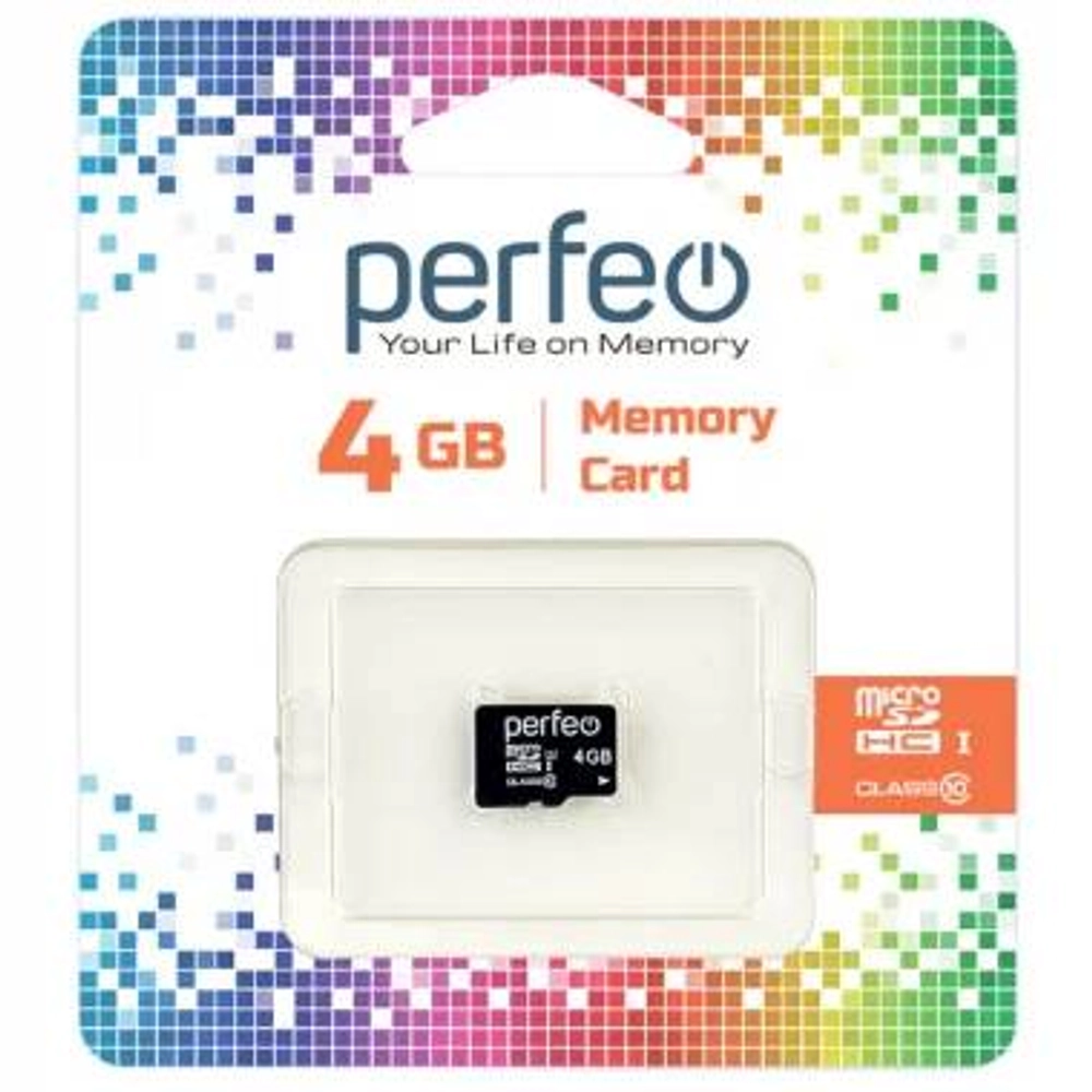7653 Карта памяти PERFEO microSD   4Gb (class10) б/адапт. 351.79