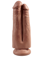 Фаллоимитатор сдвоенный на присоске King Cock 7 Two Cocks One Hole, телесный загорелый (Цвет: коричневый)
