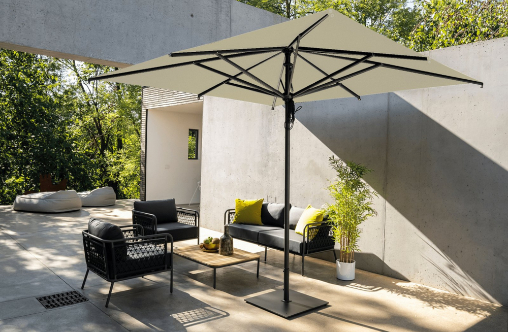 Зонт профессиональный 3х4 м Scolaro Napoli Standard, антрацит, слоновая кость