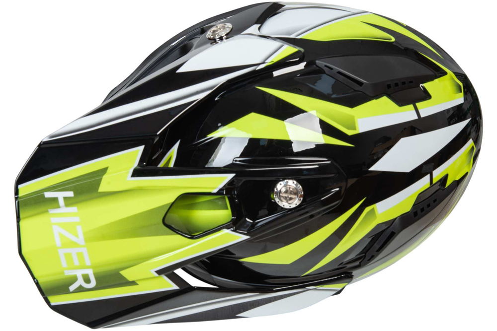 Шлем мото кроссовый HIZER B6197 №5 (M) black/yellow/white