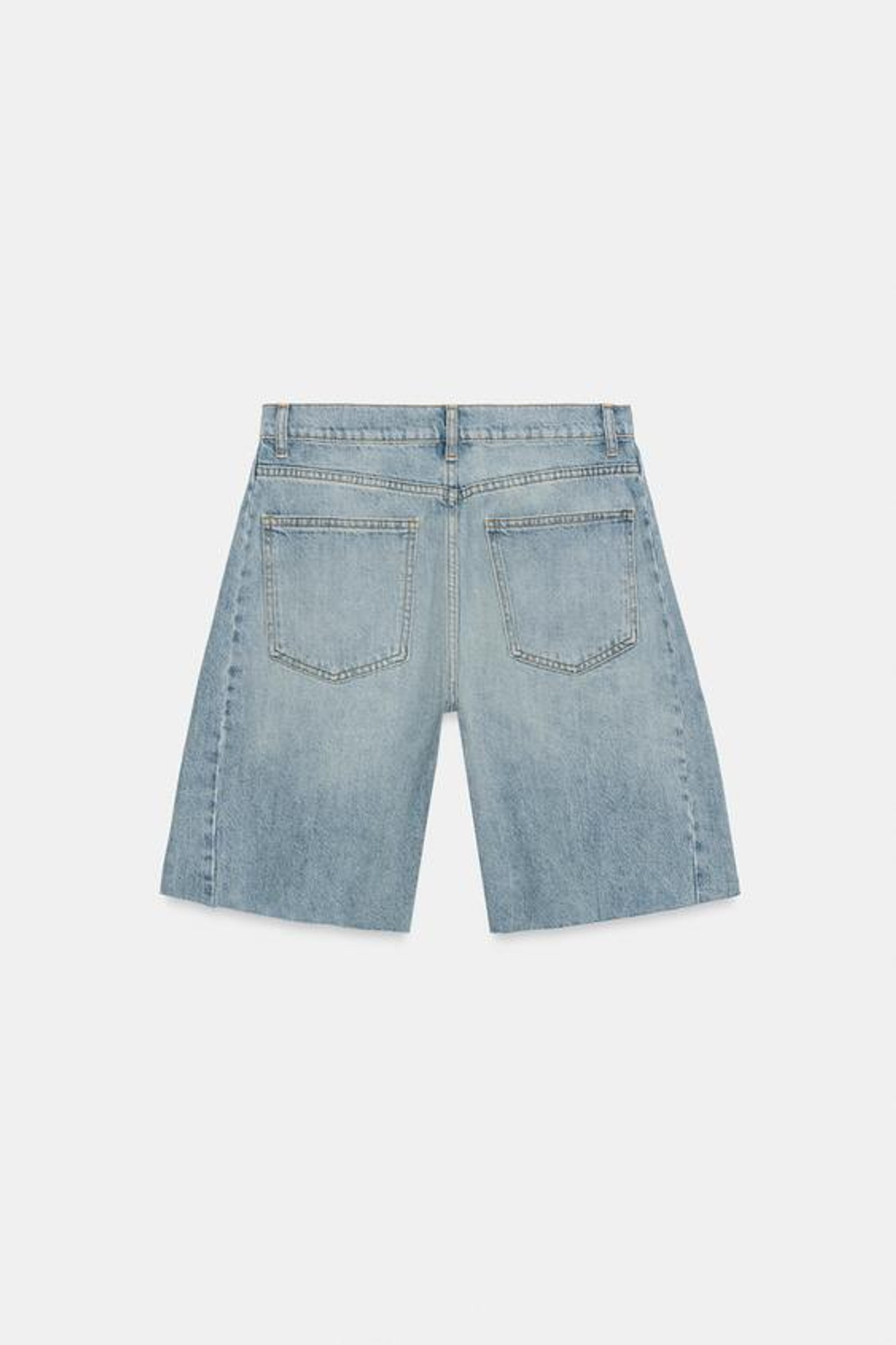 ZARA ДЖИНСОВЫЕ ШОРТЫ RELAXED СО СРЕДНЕЙ ПОСАДКОЙ — ZW COLLECTION, ГОЛУБОЙ
