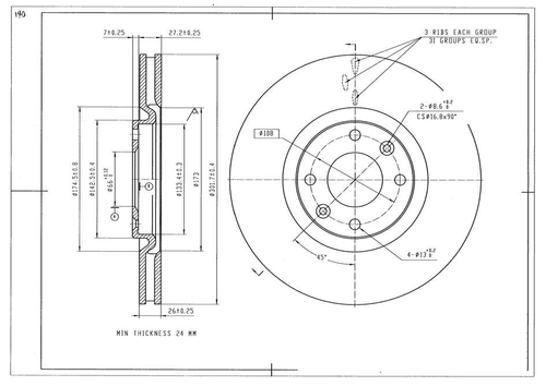 Диск тормозной передний AVANTECH BR3042S