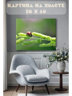 Картина на стену 40 X 50 Божья коровка