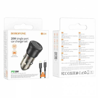 Автомобильное зарядное устройство для Lightning Borofone BZ24 PD20W (black)