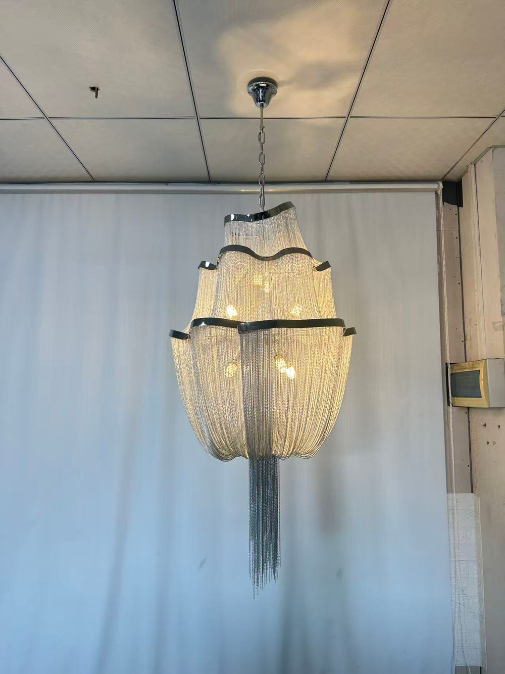 Pendant design lamp Stream by Terzani Atlantis 3 (silver)