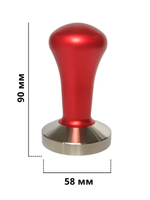Темпер для кофе d=58 мм, H=90 мм, Нержавеющая сталь+ Алюминий, Red,  CGPro