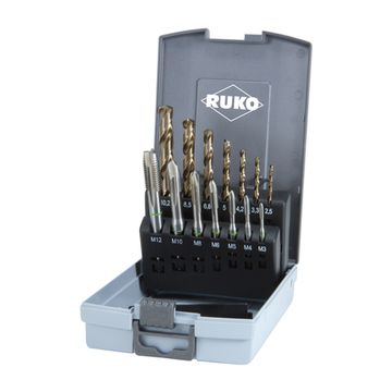 Набор машинных метчиков HSS-Co5 M3-M12 + сверла Ruko 245051RO