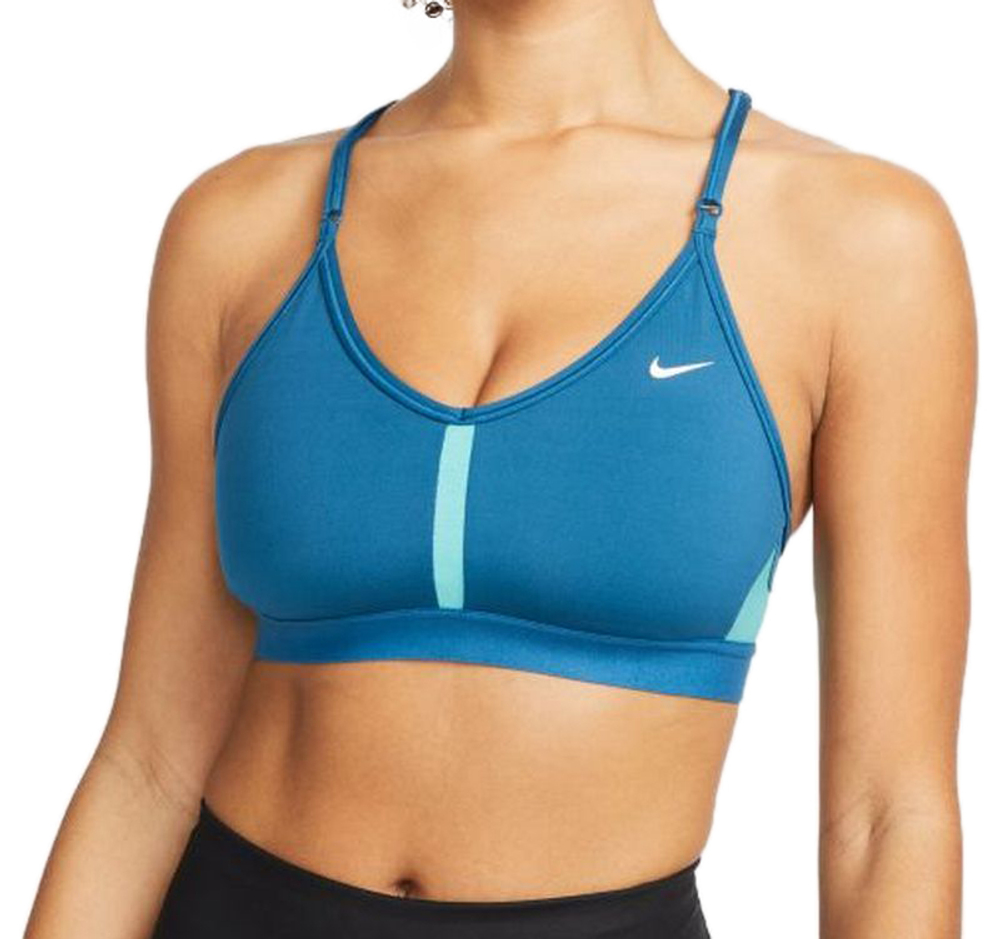 ТОП теннисный Nike Indy Bra V-Neck W - marina/washed teal/marina/white