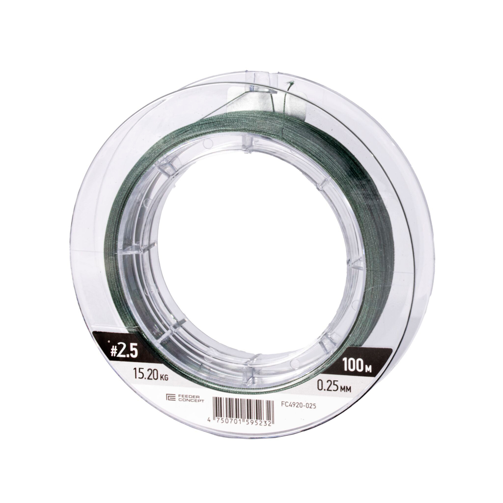 Шок-лидер плетёный Feeder Concept Flat Method х8 SHOCK LEADER Dark Green 100/035
