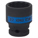 KING TONY (453027M) Головка торцевая ударная двенадцатигранная 1/2", 27 мм
