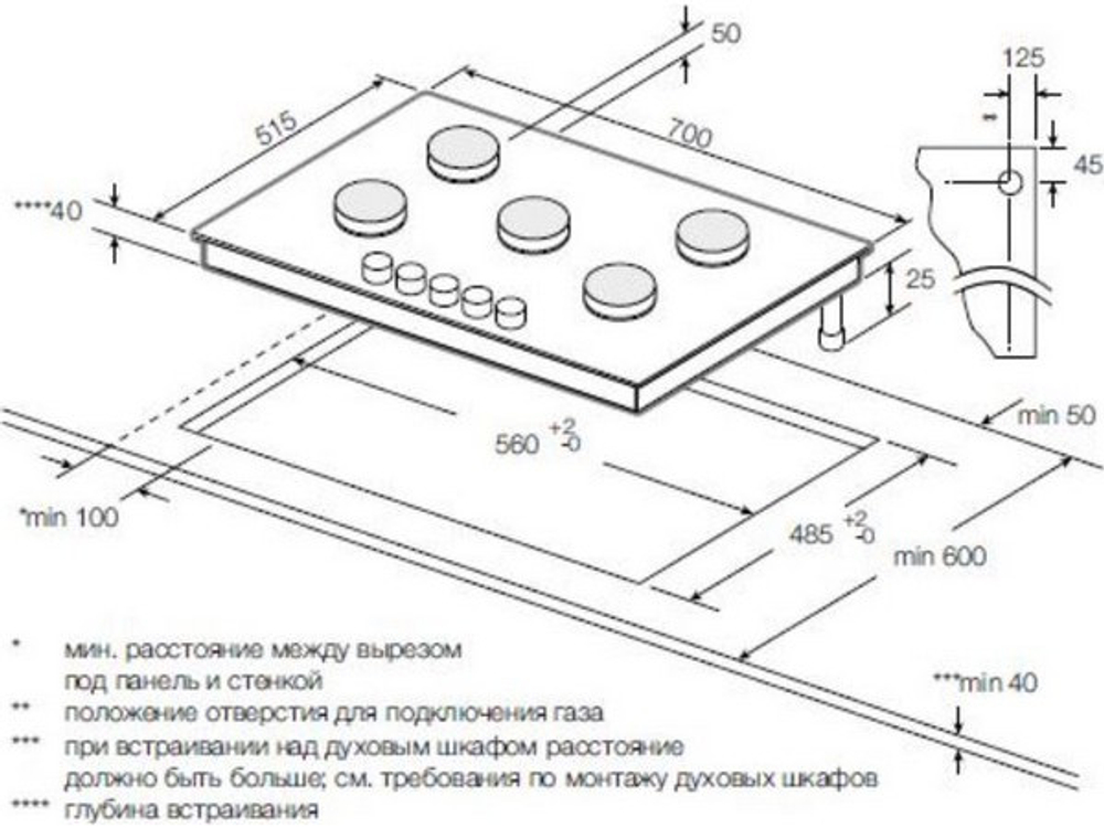 Варочная панель GRAUDE GS 70.1 E газовая