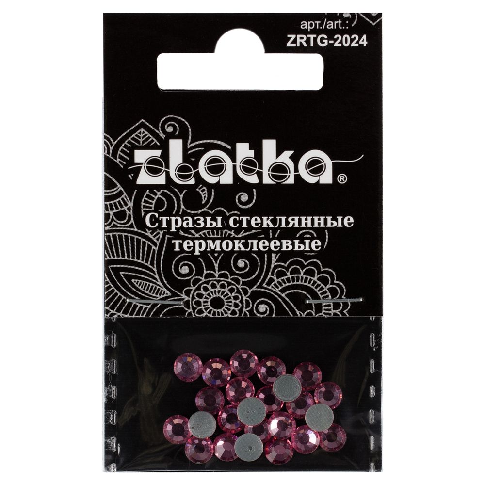 Стразы клеевые стекло 4.7 мм, 5х24 шт, SS20 №23 розовый (Rose), Zlatka ZRTG-2024