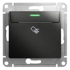 Выключатель карточный с подсветкой, без задержки отключения Systeme Electric Glossa Антрацит GSL000769