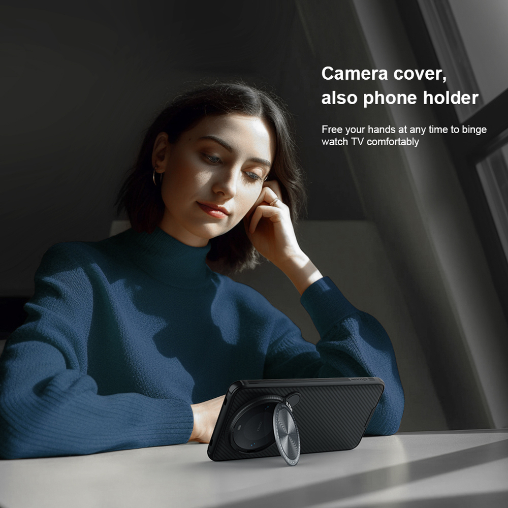 Чехол усиленный с откидной защитной крышкой для камеры на Huawei Mate 60 Pro и 60 Pro+ от Nillkin, серия CamShield Prop Case