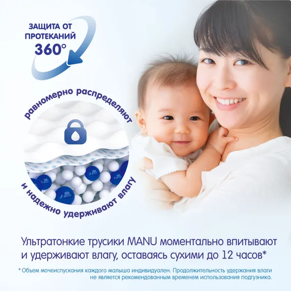 Трусики MANU ультратонкие XXL (15-20 кг) 50 шт.