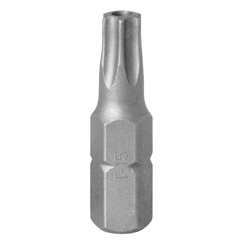 KING TONY (102515U) Вставка (бита) торцевая 1/4", L = 25 мм, TORX с отверстием, T15