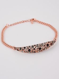 Браслет Россыпь из серо-черных камней Swarovski