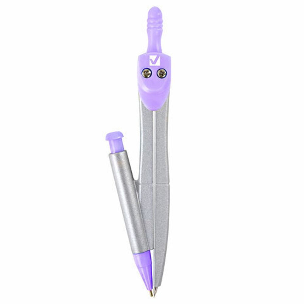 Готовальня BRAUBERG SCHOOL KIT, 9 предметов, циркуль 125 мм, чертежные принадлежности, лавандовый цвет, 210713