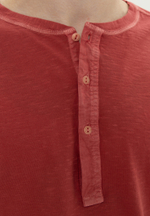 Лонгслив Bowery NYC однотонный Henley Slub DB Red