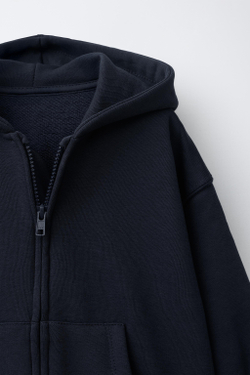 ZARA ХУДИ С МОЛНИЕЙ, МОРСКОЙ СИНИЙ