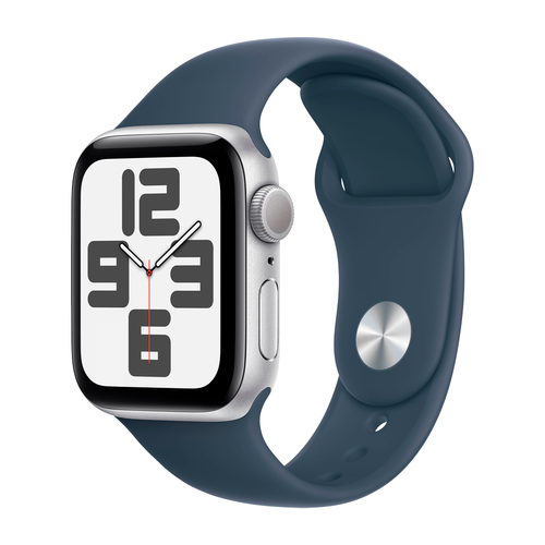 Умные часы Apple Watch SE 2 (2023) GPS, 40mm, Aluminium Case with Sport Band S/M, Silver/Storm Blue (Серебристый/синий)