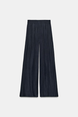 ZARA ШИРОКИЕ СТРУЯЩИЕСЯ БРЮКИ, ЦВЕТ НОЧНОГО НЕБА