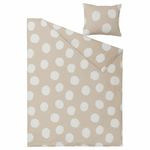 Комплект постельного белья IKEA KLYNNETAG (КЛИННЕТАГ), Односпальный, Бежевый с рисунком, 150x200, 50x80 см