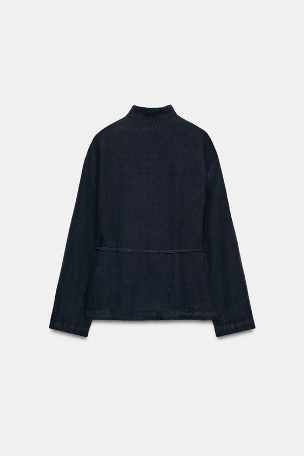 ZARA БЛУЗА НА ЗАПАХЕ ИЗ 100% ЛЬНА — ZW COLLECTION, СИНИЙ