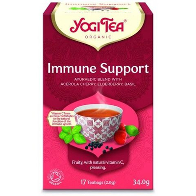 Чай травяной Yogi Tea Immune Support аюрведическая смесь с витамином С, 17 пакетиков, 34 г (из Финляндии)